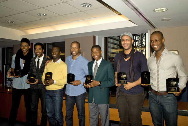 The chorus of The Scottsboro Boys with their ACCA Awards