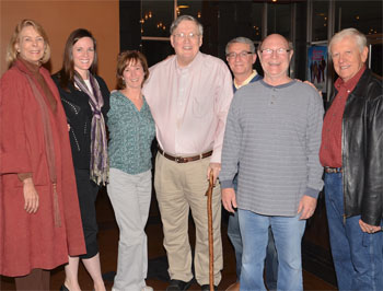 L-R: Liaison Committee Members Elaine "E.E." Moe, Maren MacLean, Cathy Dresbach, Journalist Kyle Lawson, Committee Chair Tony Hodges, Committee Members David Vining, Larry Soller. Photo credit: Laura Durant, Durant Communications