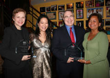 Tara Rubin (Honoree), EEO Committee Co-Chair Christine Toy Johnson, Todd Haimes (Honoree), Senior Business Rep Zalina Hoosein Photo by S. Masucci