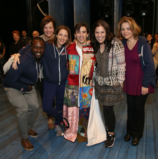 Jess LeProtto with fellow cast members of Carousel. Photo by Walter McBride.