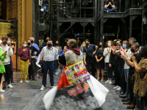 Cunliffe prepares to bless the cast. Photo by David Thorn.